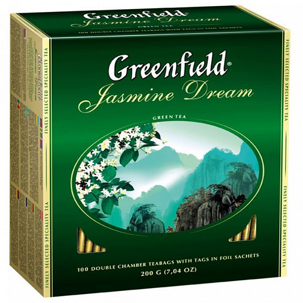 Чай зеленый Greenfield Jasmine Dream 100 пакетиков фото в онлайн-магазине Kofe-Da.ru